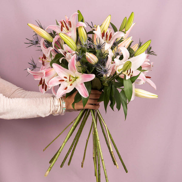 birthday lily flower bouquet Mystical Pink Lilly Fresh Delivery Flowers US